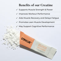STRVLUE 100% Pure Lab Tested Creatine Monohydrate Powder | 30x5g Travel Sachets | Ultra‑Fine Micronised | Unflavoured | Supports Muscle Growth, Strength, Recovery & Performance, Cognition | for Men & Women