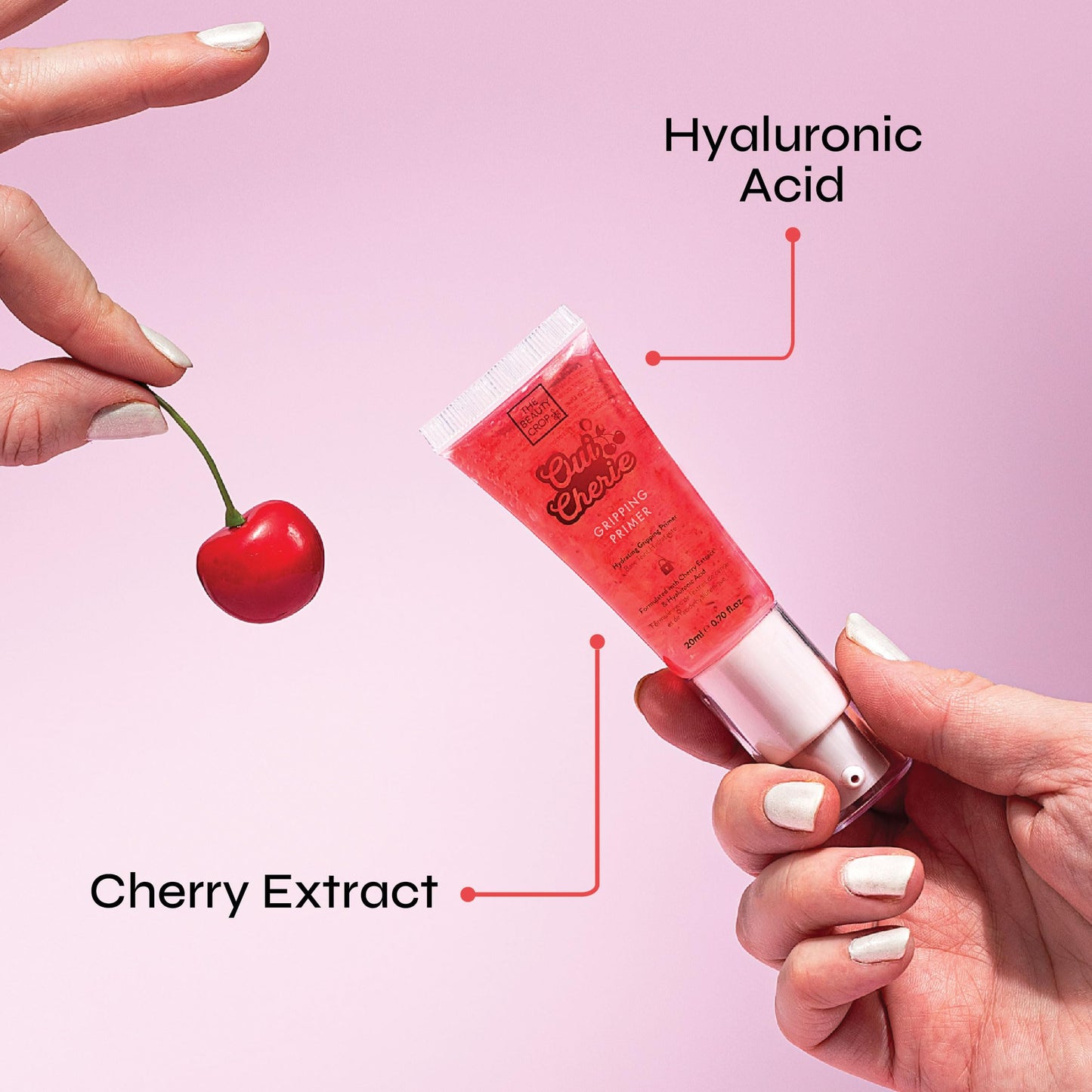 The Beauty Crop Oui Cherie Hydrating Gripping Primer - All-Day Makeup Locking Primer, Acne-Safe, Water Based, Vegan Friendly - 20 ml