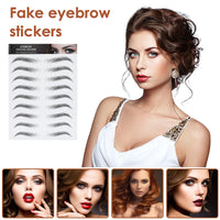 Sibba 6 Sheets Eyebrow Tattoo Eyebrows Sticker Temporary Eyes Brows Practice Tint Transfer Color Set Peel Off Eyeshadow Dye Waterproof Kit Sheets For Beginners Women (Black)