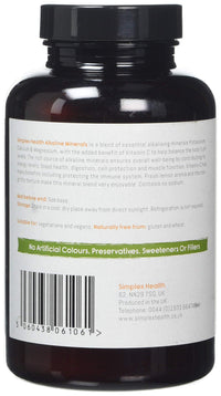 SimplexHealth Alkaline Minerals Powder. Make an Alkaline Drink with core alkalising Minerals Including Potassium Citrate, Calcium Citrate, Magnesium Citrate to pH Balance the Body (250g)