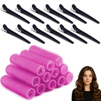 Musiook Hair Rollers, Self Grip Small Hair Curlers, Salon Hairdressing Curlers Roller with Clips Tools for Women (Random Color), 15mm-12pack, 1.0 count, Pack of 20