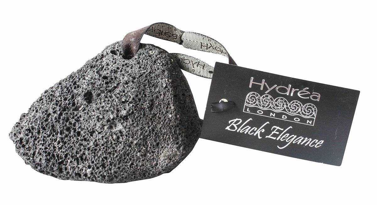 Hydrea London Natural Volcanic Pumice Stone Black - Callus Remover Foot Care