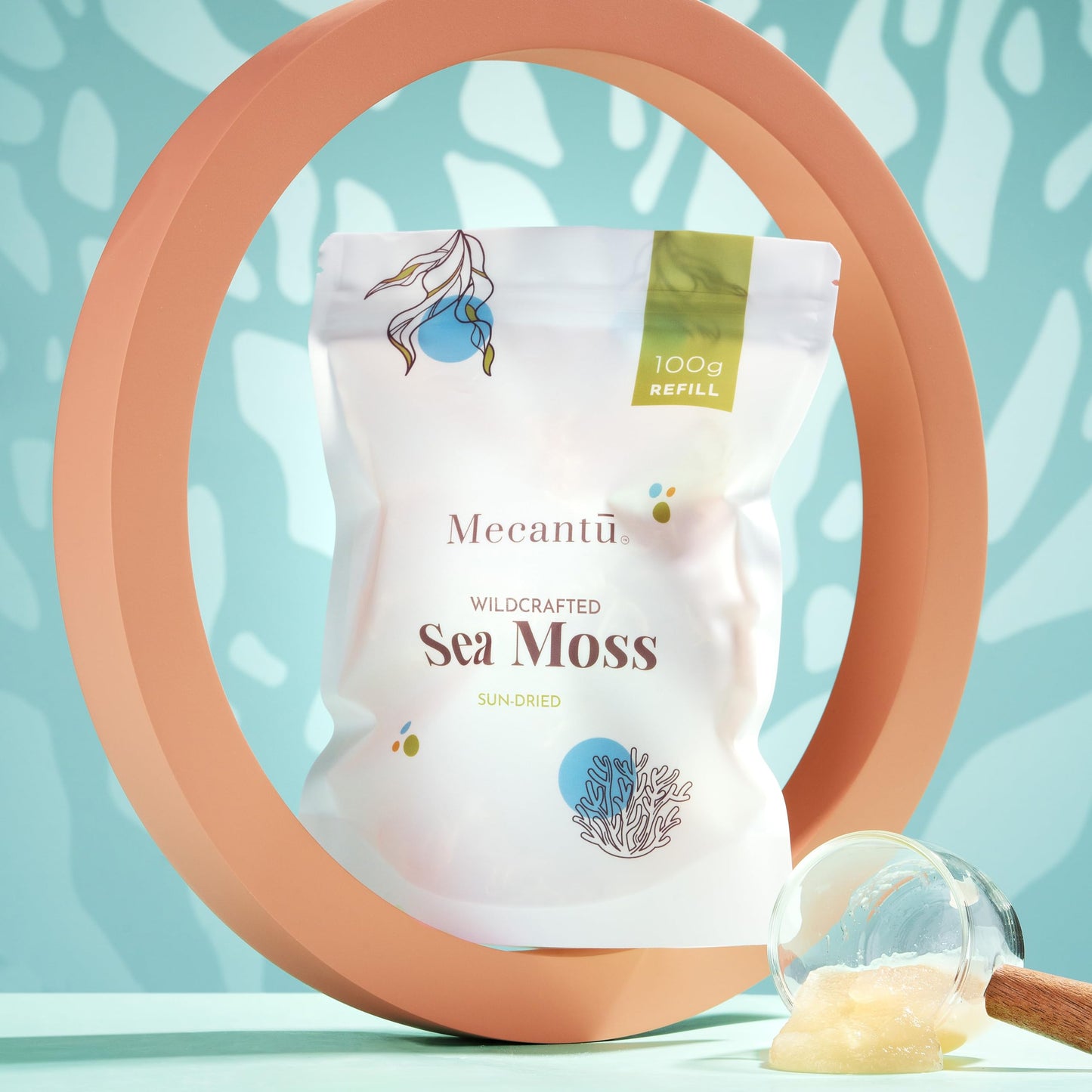 Mecantu® Raw Sea Moss (Irish Sea Moss) - Ethically Sourced & Eco-Friendly | Create Healthy Vegan Food, Drinks, Sea Moss Gel, and Sea Moss Powder | 2+ Months Supply (Refill, 100g)