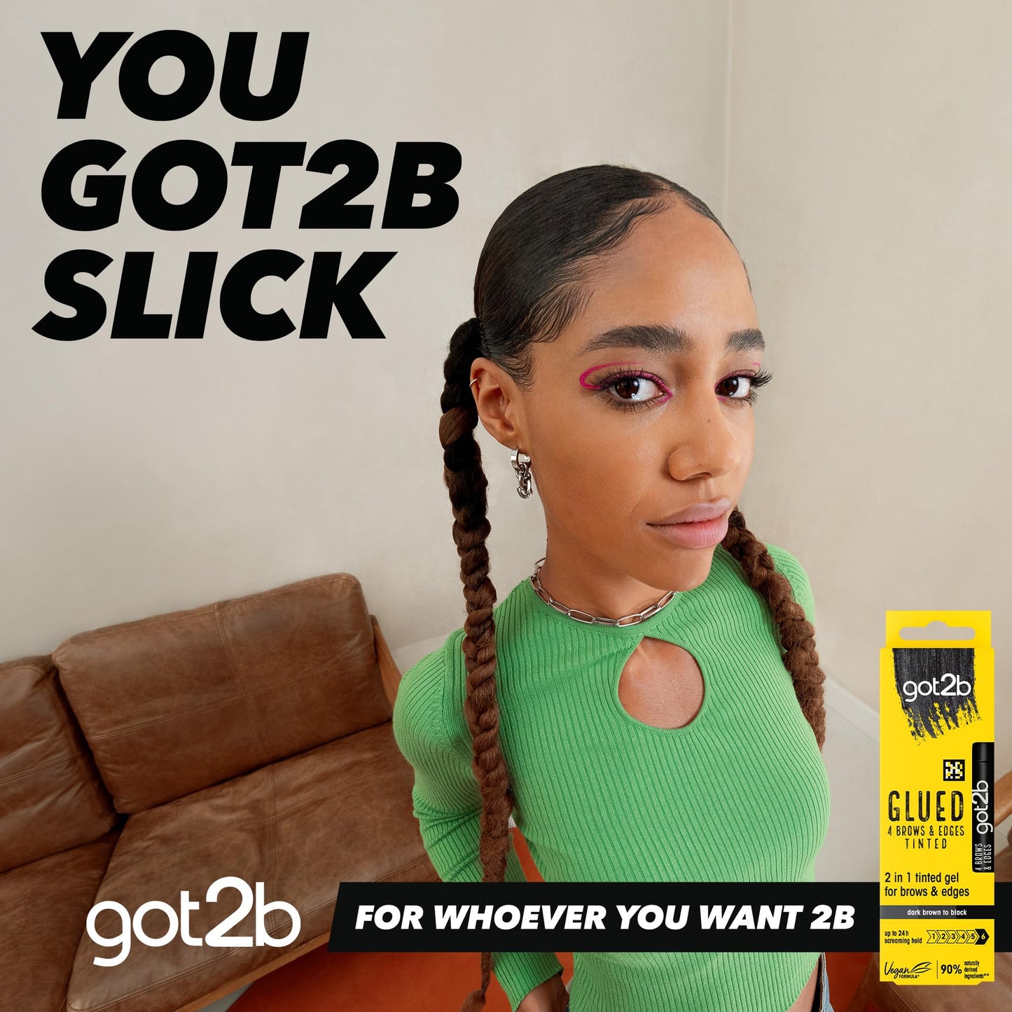 Got2B got2b Glued 4 Brows & Edges Tinted Gel Black 16mL