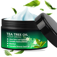 AurolaGlow Tea Tree Oil Foot Cream for Cracked Heels & Dry Skin – Athletes Foot Cream Intensive Moisturizing Formula, Callus Softens for Hard Skin, Softens Feet & Hands