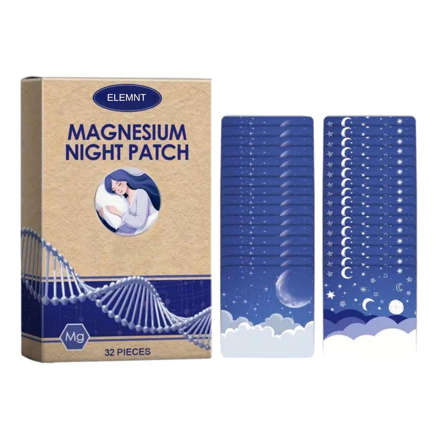 ELEMNT Sweet Dreams Magnesium Night Patch (Pack of 32) Sleep Aid with Magnesium Essence, Lavender Extract and Coconut Oil