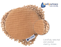 Medi Partners Cherry Stone Cushion Heat Pillow for Babies 180g Round 15cm Eco Natural 100% Cotton Heat and Cold Therapy Massage Therapy (Brown)