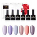 BLUESKY Bluesky Gel Nail Polish Set, Complete Spring Breeze Collection, 6 x 10ml, Pink, Orange, Blue, Purple, Brown, Grey (Requires Curing Under LED/UV Lamp)
