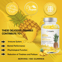 HOMACIA Quality That You love Homacia Kids Probiotic Gummies | 150 Probiotic Gummies for Kids & Adults | Natural Pineapple Flavour with Added Vitamins | Immune Booster for Kids | UK Manufactured Multivitamin Gummies