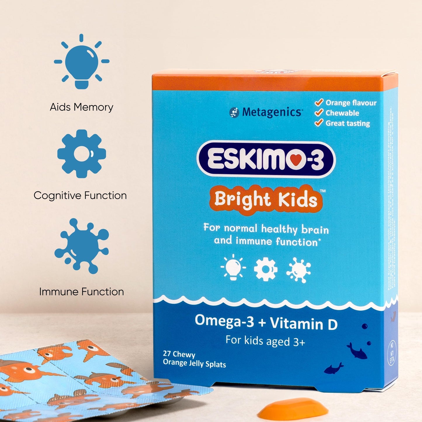 Metagenics - Eskimo-3 Bright Kids Fish Oil- Jelly Splats 27 Servings
