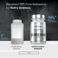Nutra Science Berberine Supplement (98% Purity) Advanced Berberine High Strength 500mg, 60 Natural Berberine Capsules Vegan Tablets