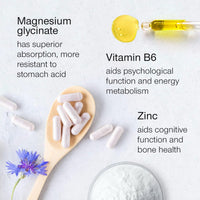 SuperSelf Magnesium Glycinate Supplement - 1500mg Magnesium Bisglycinate Capsules with Zinc & Vitamin B6-120 Tablets High Strength Complex - 300mg Chelated Supplement with Zinc - Advanced Absorption - UK Made