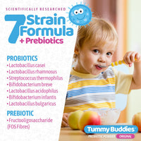 Tummy Buddies Probiotic Powder for Babies, Children and Mums - 7 Strain Pro Bio Culture Complex with Prebiotics (FOS) – Gut Friendly Bacteria for Infants and Kids 0-12 Years – 60g - 60 Days Supply