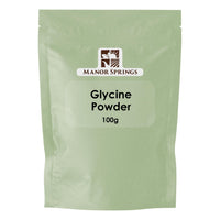 MANOR SPRINGS Glycine Powder 100g by Manor Springs – Pure Amino Acid Supplement for Sleep, Muscle Recovery, and Anti-Aging – 100% Vegan, Non-GMO