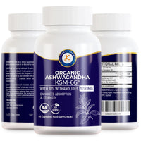 Keka Naturals Organic Ashwagandha KSM-66-5200mg - 10% Withanolides - Enhanced Absorption and High Strength - All Natural, Non-GMO - 60 Vegan Capsules