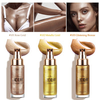 Phoera PHOERA High Gloss Waterproof Body Luminizer Glitter Face Shimmer Moisturizer Lotion Tan Cream Foundation Makeup Bronzer AQUAPURITY - 101 Rose Gold