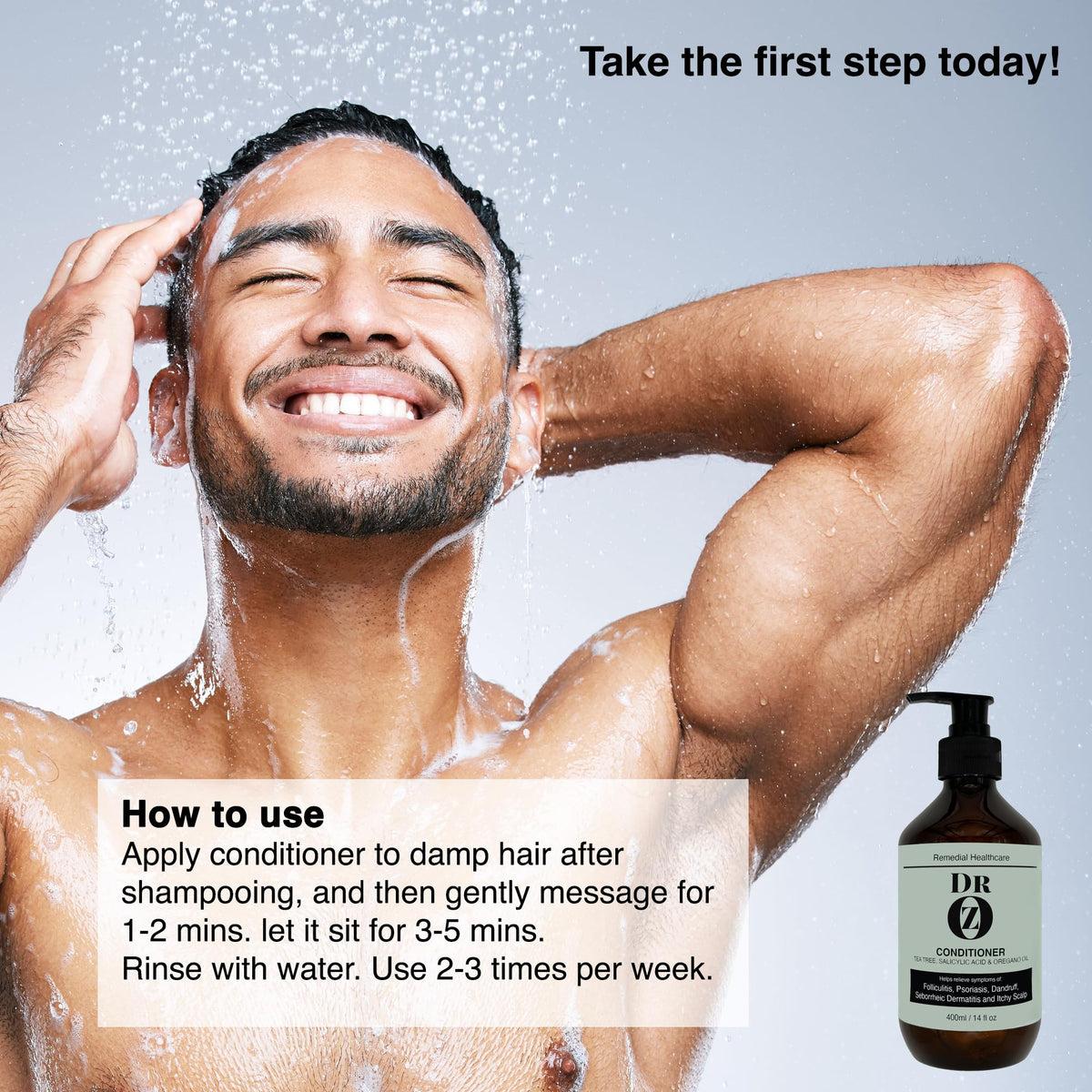 Dr Oz Conditioner with Tea Tree, Salicylic Acid and Oregano Oil. Helps Relieve Symptoms of Folliculitus, Psoriasis, Dandruff, Seborrheic Dermatitis and Itchy Scalp.