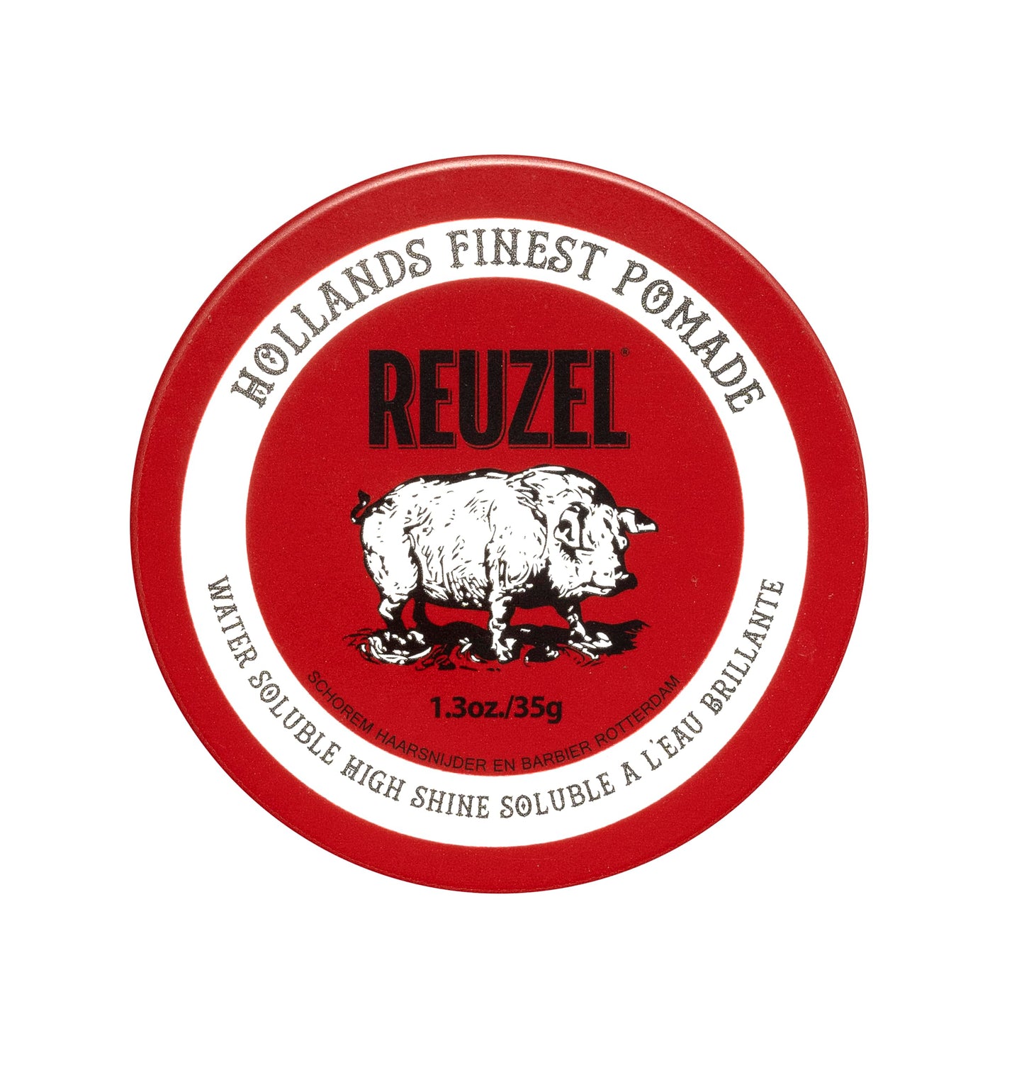 Reuzel Red Pomade Medium Hold High Shine Pomade For Men, Water Soluble Pomade For A Flexible High Shine Look 1.3oz/35g