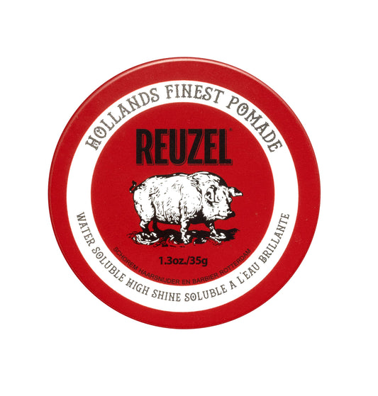 Reuzel Red Pomade Medium Hold High Shine Pomade For Men, Water Soluble Pomade For A Flexible High Shine Look 1.3oz/35g