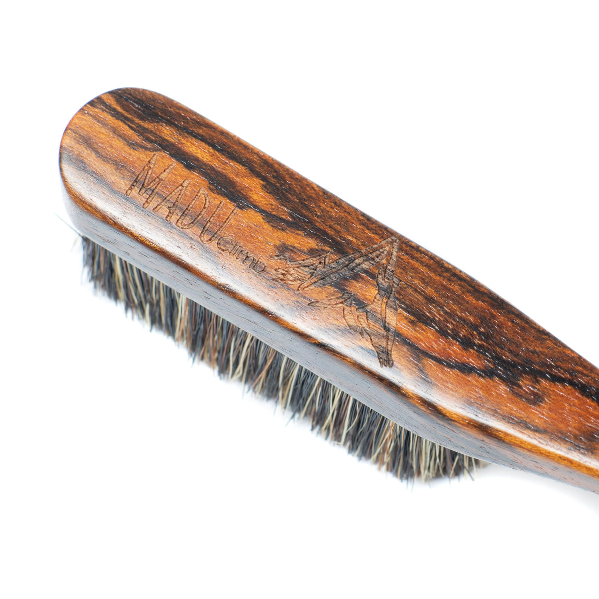 Madu Climb - Premium Boar's Hair Rosewood Rock Climbing Brush Unique Grain (Dark Wood)