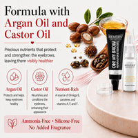 REVERS COSMETICS Eyebrow Dye Kit Dark Brown Ammonia Free, Brow Tint with Argan Oil and Castor Oil, Salon Quality, Natural Result, Lasts Up to 4 Weeks, Up to 15 Applications