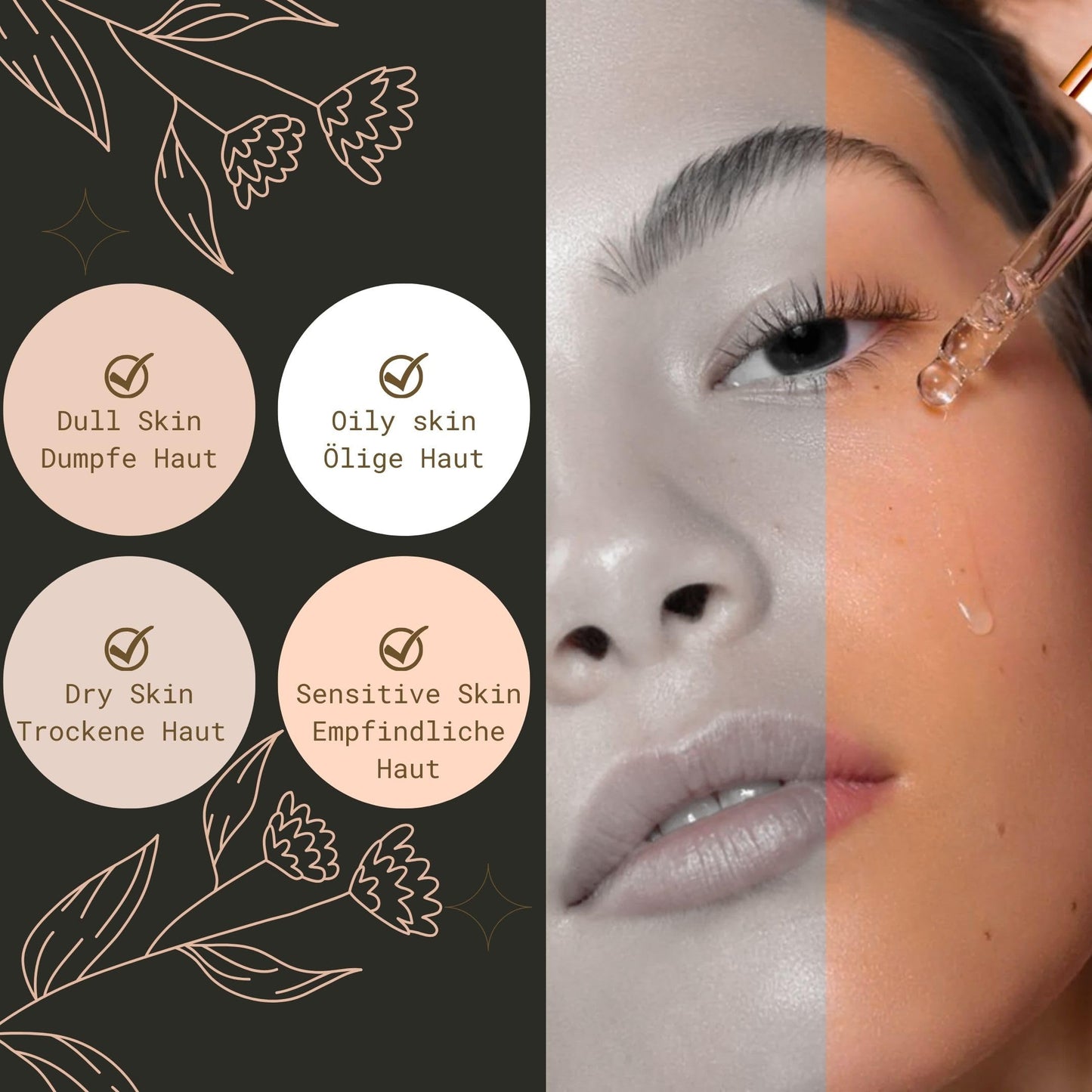 DERMASUN 20% Liposomal Vitamin C (Magnesium Ascorbyl Phosphate) + 1% Arbutin & 1.5% Hyaluronic Acid Moisturising Cream Eye & Face Serum - Anti-Ageing Fatigue Against Stains, Wrinkles & Dark Circles