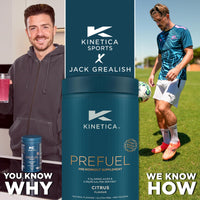 Kinetica Sports Prefuel Pre Workout -Citrus Flavour | 5.7g Amino Acids Blend,2.25g BCAA's & 92mg Caffeine/Serve, 30 Servings/300g| With Essential Vitamins, Minerals|Supports Performance & Energy Boost