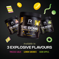 Reflex Nutrition The Muscle Bomb Caffeine Pre Workout Powder - 350mg Caffeine, 9g Citrulline Malate, 2.5g Beta Alanine - Energy, Pump & Focus for Explosive Workouts (Twizzle Lolly, 400g, 20 Servings)