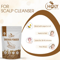 Holy Earth Shikakai Powder 100g – 100% Pure & Organic Hair Cleanser | Natural Softening & Strengthening | Vegan, Non-GMO | Free Gloves & Shower Cap