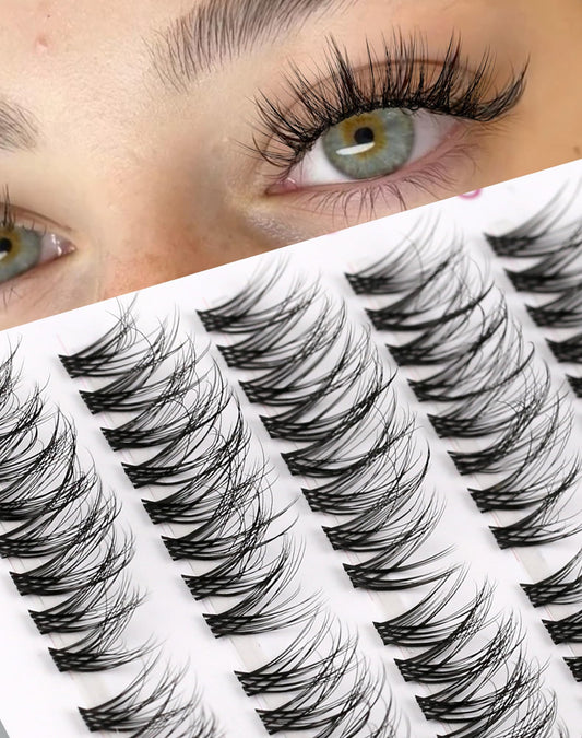 Onlyall Individual Eyelashes 3D Mink False Lashes Wispy EyeLash Fluffy 112 Pcs (11.5-16MM Pre-styled-Doll-7Pair) N06