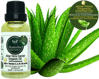 Nativilis Natural Essential Oils Nativilis Organic Aloe Vera Carrier Oil (Aloe barbadensis) True Aloe - Hair, Face & Skin Natural Cold Pressed – For Aromatherapy Massage – Soothes Moisturizes Skin – Hair Improving Growth - Copaiba
