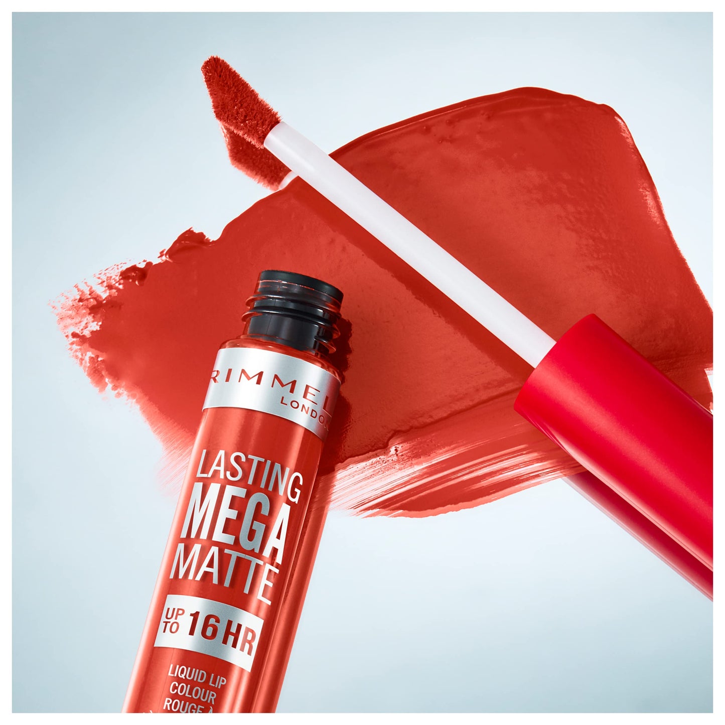 Rimmel London Lasting Mega Matte Liquid Lipstick, Long-Lasting, Hydrating, Vegan Formula - 920 - Scarlet Flames, 7.4ml