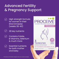 Proceive® Pregnancy Trimester 3 (28 Weeks) Vitamin & Mineral Supplements 60 Capsules - Vegan