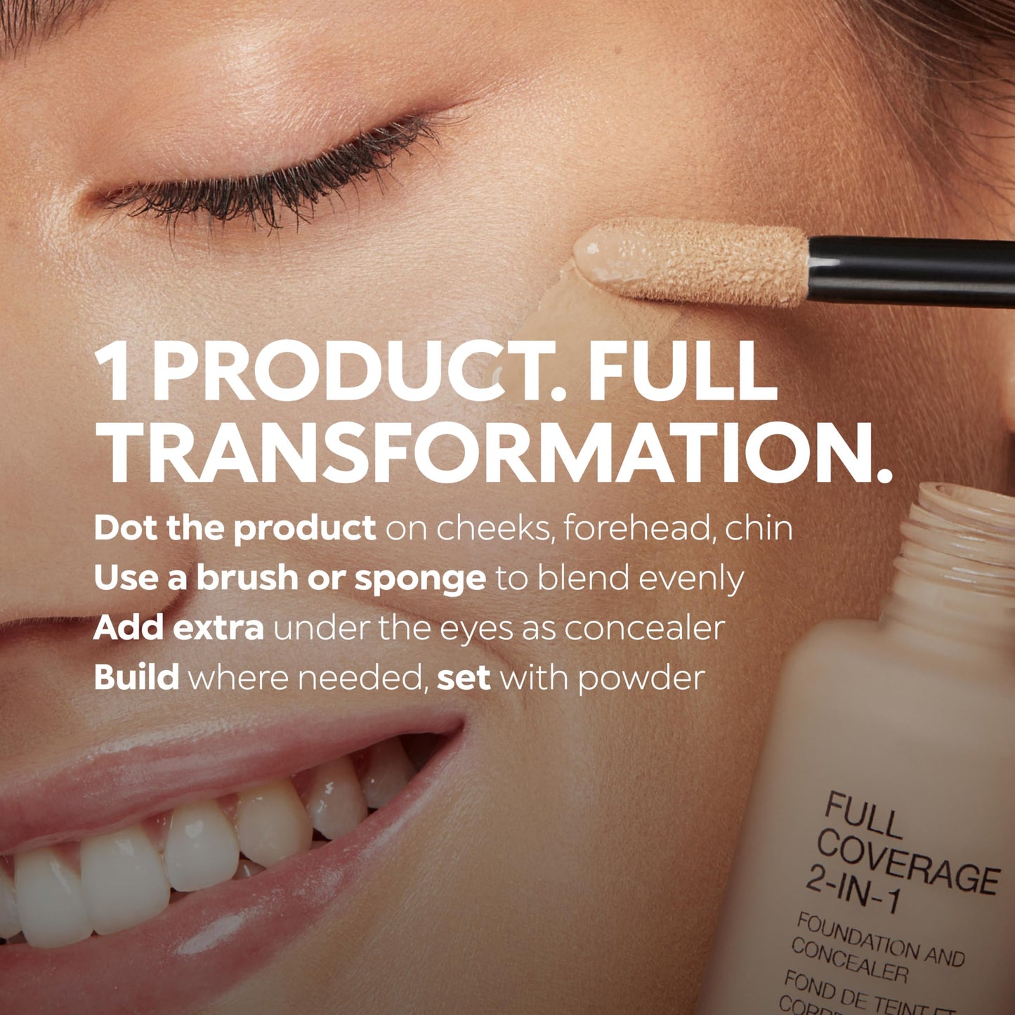 Kiko Milano KIKO Milano Full Coverage 2-In-1 Foundation & Concealer 36 N1, 2 In 1 Foundation And Concealer, Superior Coverage