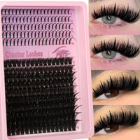 Himirell Lash Clusters 100D Lash Spikes Eyelash Clusters Volume 260pac Long 10-19mm Individual Lashes DIY Spiky Lash Extension Mega Cluster Eyelash Extensions Mink Strips Lashes Thick