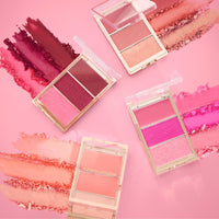 Revolution Skincare London Revolution, Blush Icon Palette, Cream & Pressed Powder Blusher, Highly Pigmented, Face Palette, Vegan & Cruelty-Free, 3 Shades, Aura Points Rose