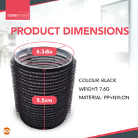 SOL 8PK Black Hair Rollers for Hair Volume | Self Holding Large Hair Rollers | Black Velcro Rollers for Hair | Hair Roller for Long Hair & Short Hair | Large Velcro Hairdressing Curler | Salon Hair Curler