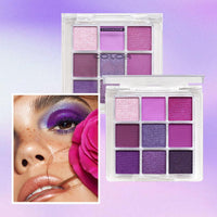 LYNTYAOU Purple Eyeshadow Palette, Pink Make-Up Palettes Shimmer Eye Shadow, Highly Pigmented Matte Shimmering Cool Make up Set, 9 Colour Waterproof Longlasting Eye Shadow Palette