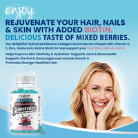 ONYX INGREDIENTS 101 Onyx Marine Collagen 2200mg with Hyaluronic Acid & Biotin - High Strength Collagen Supplements for Women & Men - 60 Vegan Gummies