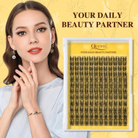 QUEWEL Manga Cluster Lashes Natural Look D Curl Wispy Eyelash Clusters Mix 10-18mm, Eyelashes Individual DIY Lash Extensions at Home (QU41)