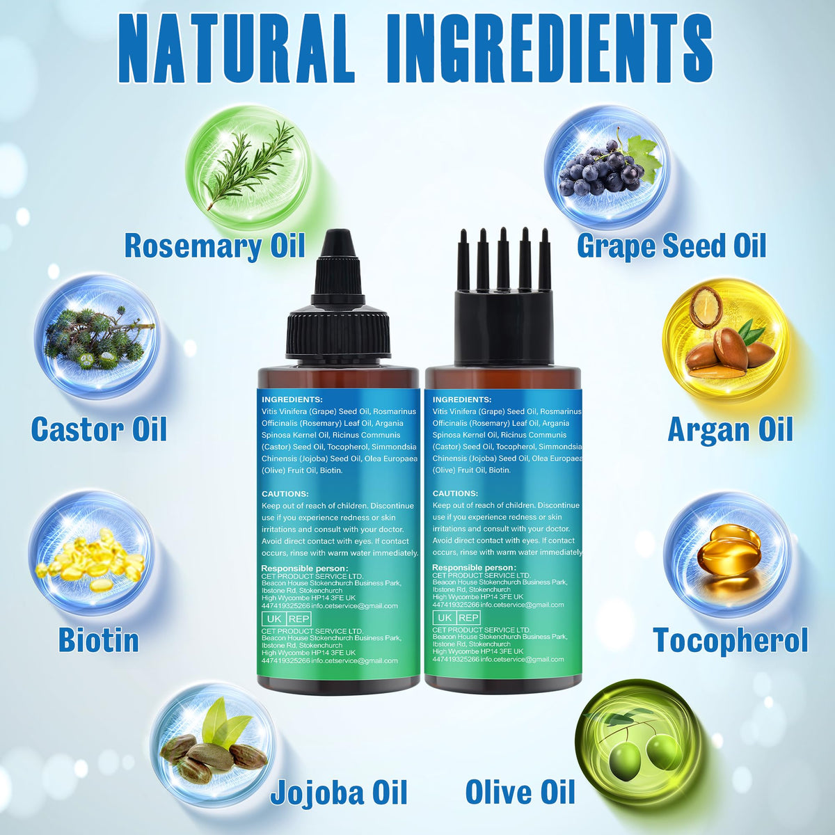 GoldWorld Rosemary Oil for Hair Growth,2x120ml Diluted Rosemary Oil and Hair Serum for Dry Damaged Hair,Proven Hair Loss Treatment & Hair Thickening Products