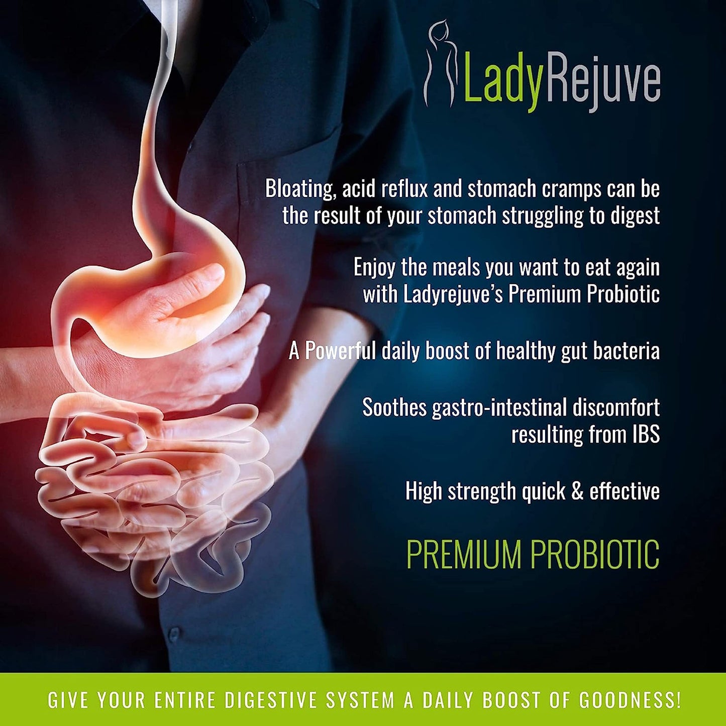 LadyRejuve Premium Probiotics | 180 Vegan Tablets (3 Month Supply) | 10 Billion CFU - Specially Formulated Probiotics for Women | Gut Health Supplements | Provides Constipation Relief for Adults