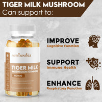 Nutri-Sentials Tiger Milk Mushroom Gummies – High-Strength Dietary Supplement for Immune Support and General Wellness, 1000mg, 60 Count