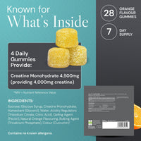 Known Vegan Creatine Gummies On-the-Go Pouch – 4500mg Creatine Monohydrate – Orange Flavour – 28 Gummies 7 Days Supply – Third-Party Tested