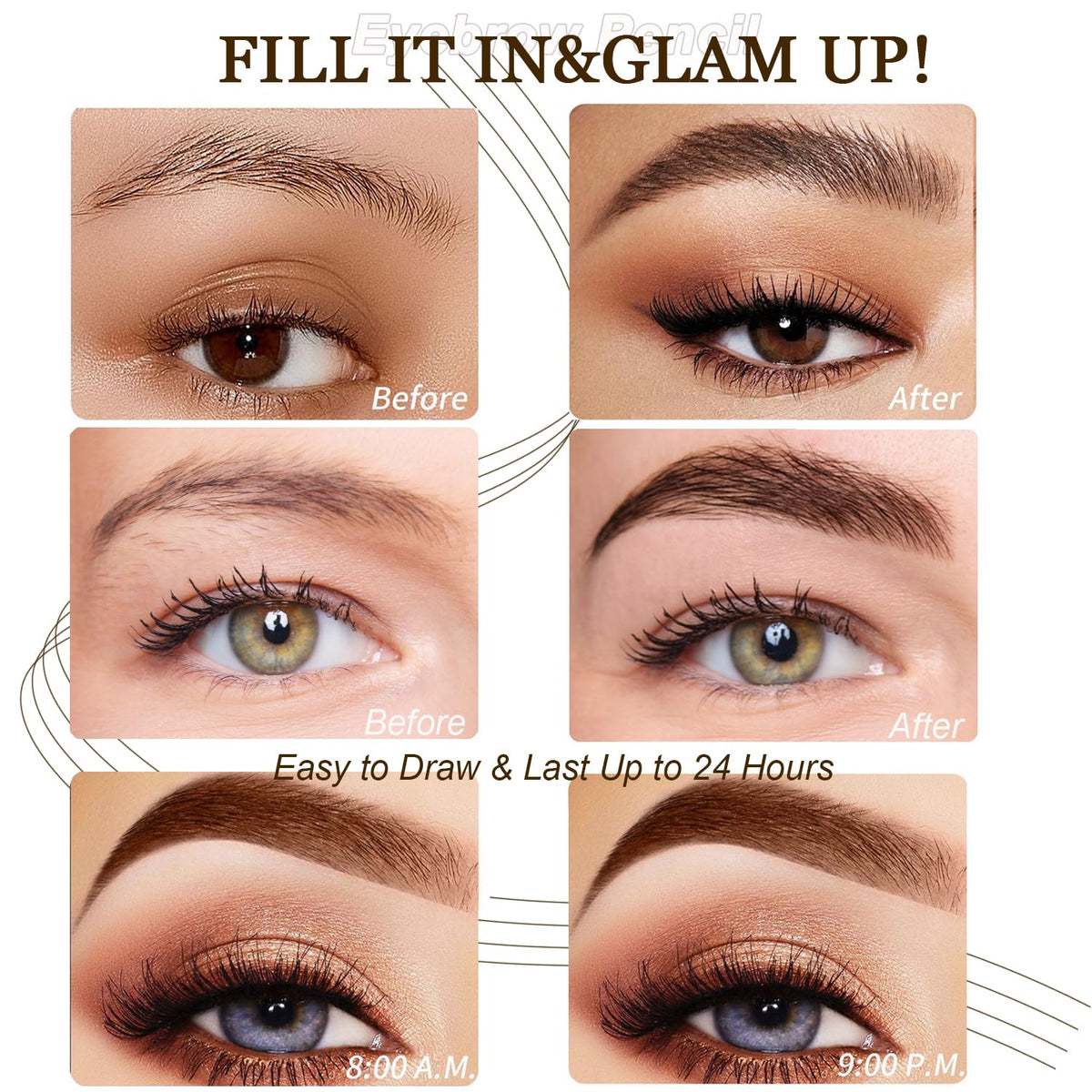 Ruicen Microblading Eyebrow Pen-2026 New Eyebrow Pencil with 4 Fork Tip for Natural-Looking Hair-Like Defined Brows, Long-Lasting for 24 HR Wear, Waterproof Eyebrow Pen Light Brown