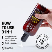 American Crew 3-in-1 Shampoo, Conditioner and Body Wash Ginger and Tea, 250 ml
