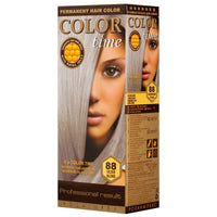 Color time COLOR TIME | Permanent Gel Hair Dye Silver Blonde Color 88 | Enriched with Royal Jelly and Vitamin C | Permanent Hair Color | Covers Gray Hair | 100 ML