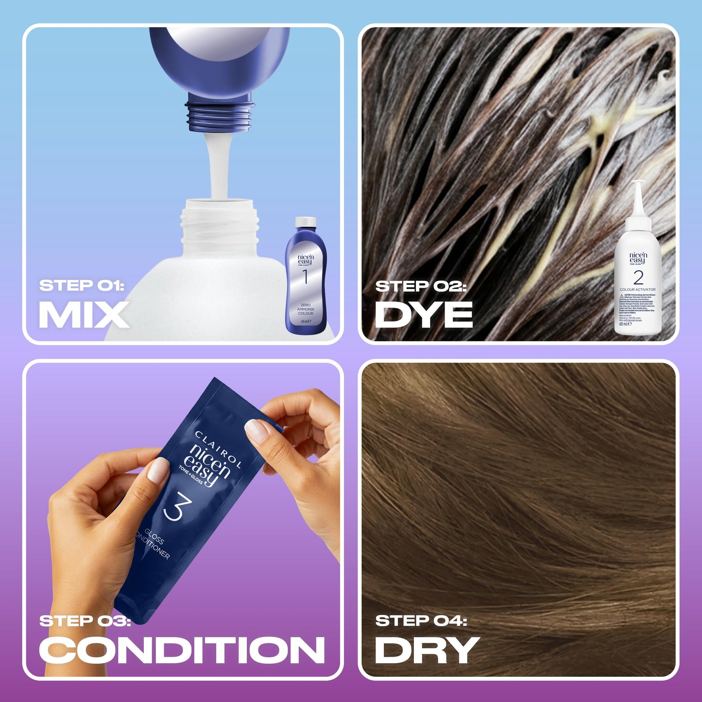 Clairol Nice'n Easy Tone+Gloss Semi Permanent Hair Dye - 700/91 Dark Blonde