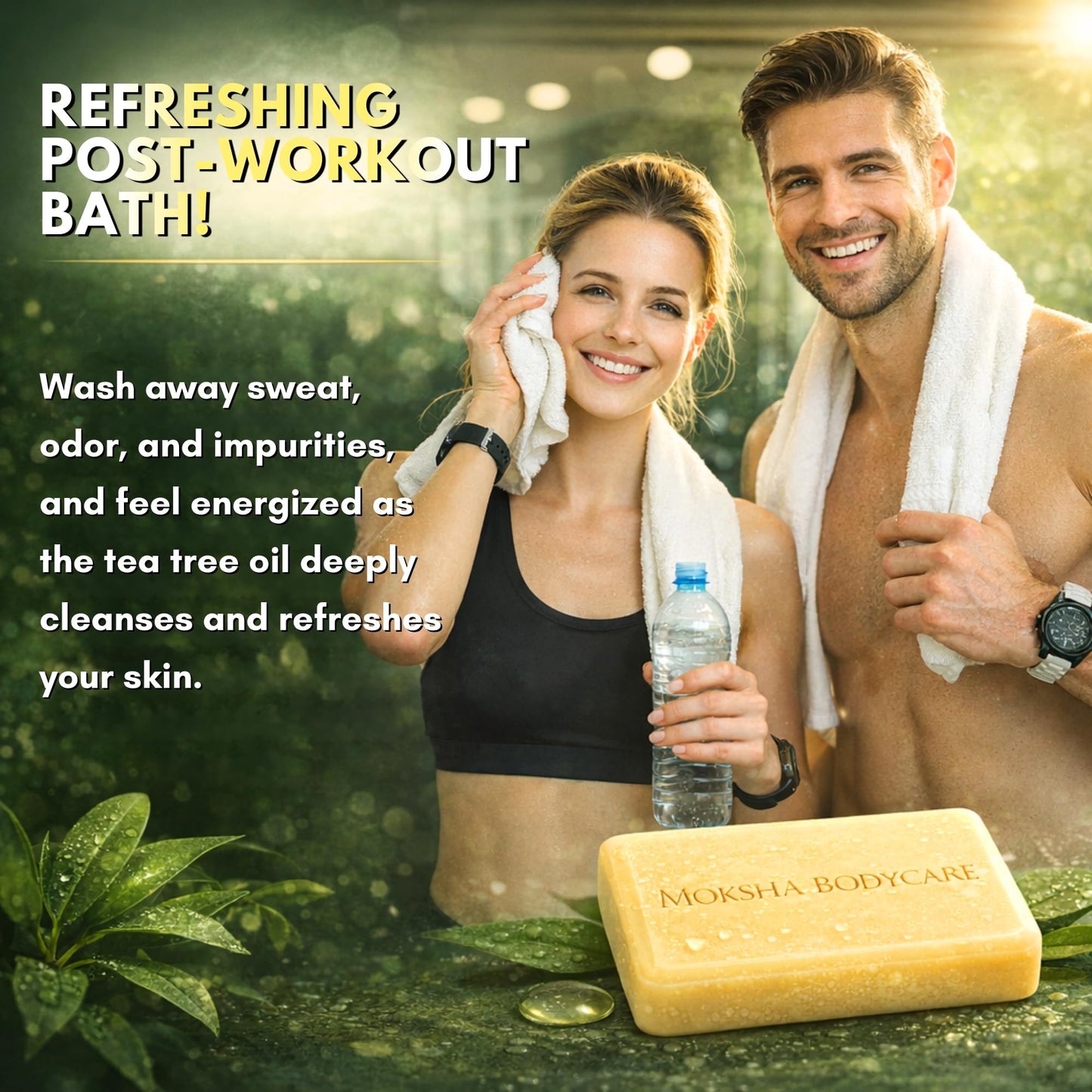 Moksha Tea Tree Acne Soap Bar Face & Body- Acne Blemish Spots Blackheads Cleanser