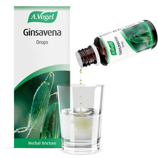 A.Vogel Ginsavena Drops | Herbal Food Supplement | Extract of Freshly Harvested Avena Sativa Herb & Eleutherococcus | Suitable for Vegans | 50ml